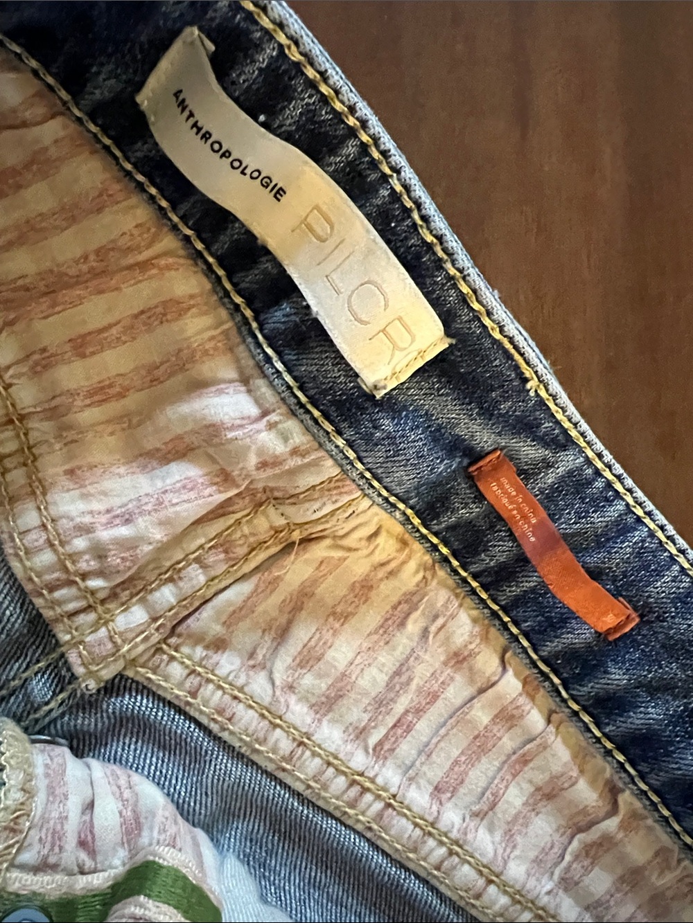 Anthropologie denim shorts size 30, nicely distressed, frayed and paint spatters - Picture 2 of 6